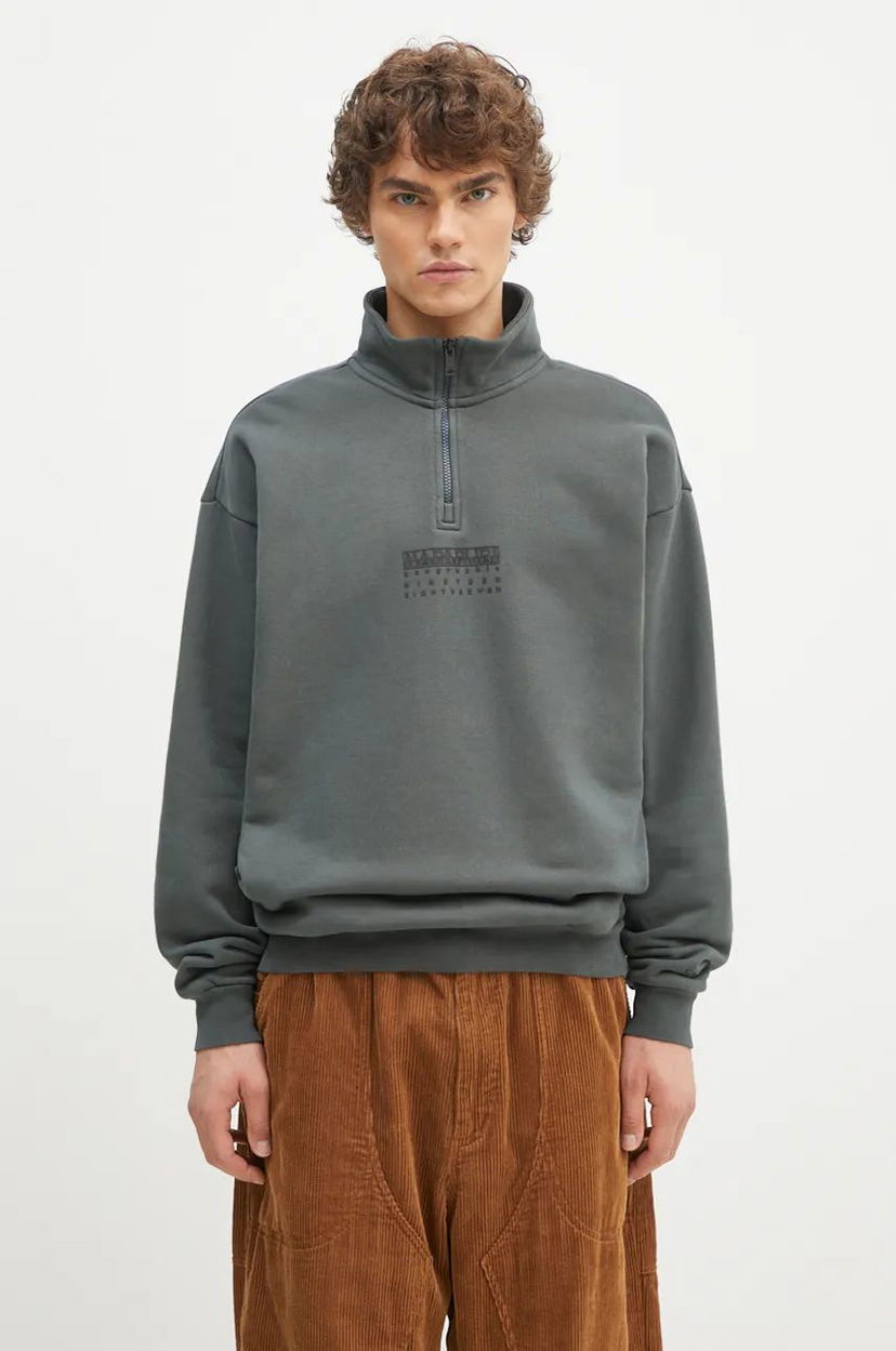 Pulover Napapijri B-Premium Sweatshirt With Print Zelena | NP0A4I6NG1S1