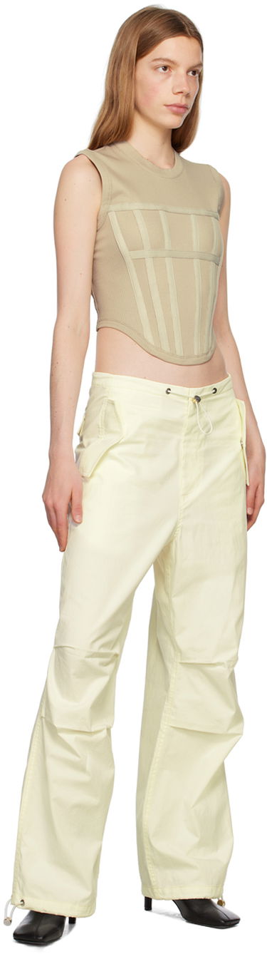 Majica brez rokavov Dion Lee Fitted Corset Tank Top Bež | C3094P23, 3