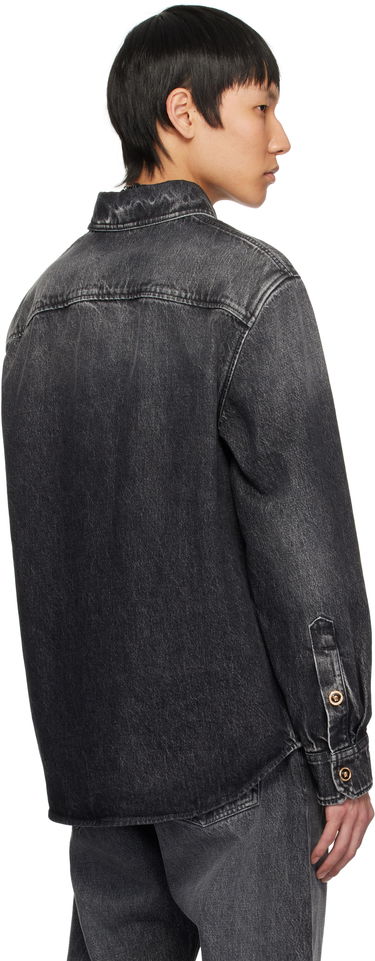 Srajce Versace Versace Stonewashed Denim Overshirt Črna | 1013887_1A13718, 2