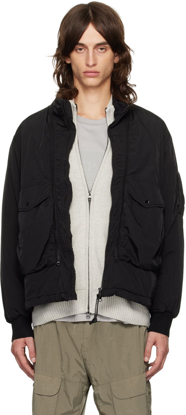 Puhovka C.P. Company Black Chrome-R Body Zippers Padded Jacket Črna | 17CMOW089A-005904G, 0