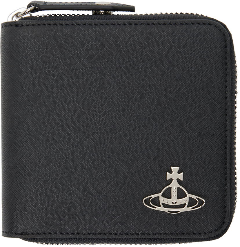 Denarnica Vivienne Westwood Saffiano Biogreen Rounded Square Wallet Črna | 51010043U-S000B-