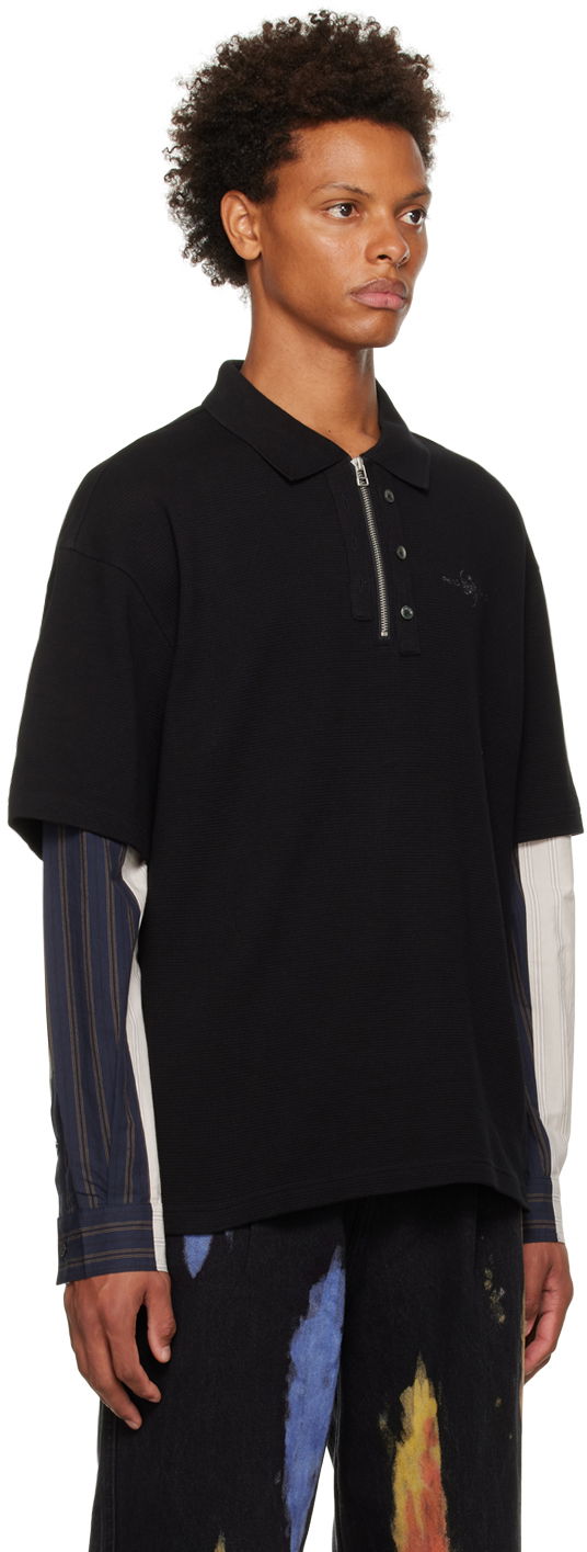 Polo majica Feng Chen Wang Feng Chen Wang Paneled Polo Črna | FMF14PL01B, 1