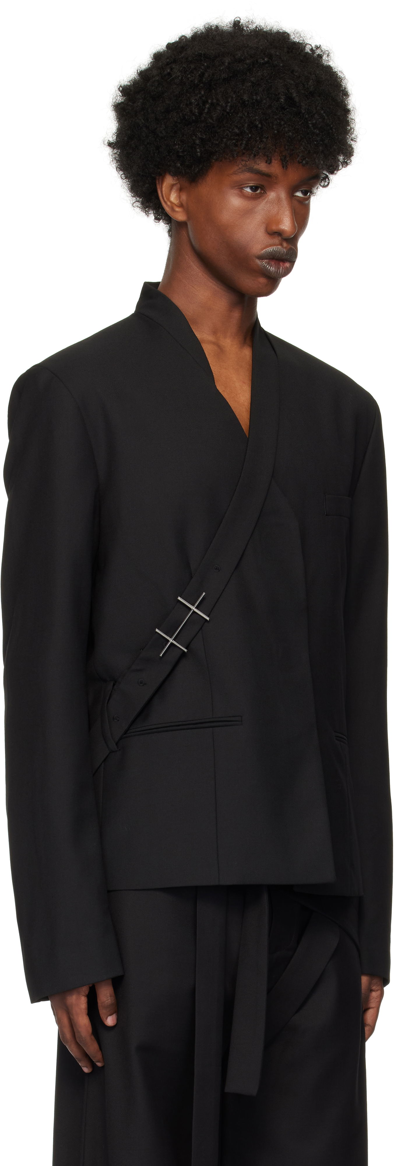 Telovnik HELIOT EMIL Wrap Closure Blazer Črna | AW24_M_04_045_BLK01, 1
