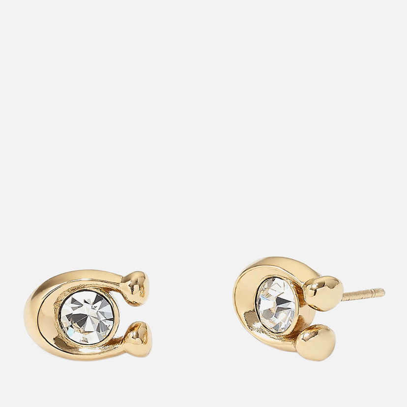 Uhani Coach Signature Stone and Crystal Earrings Kovinski | 37440614GLD110