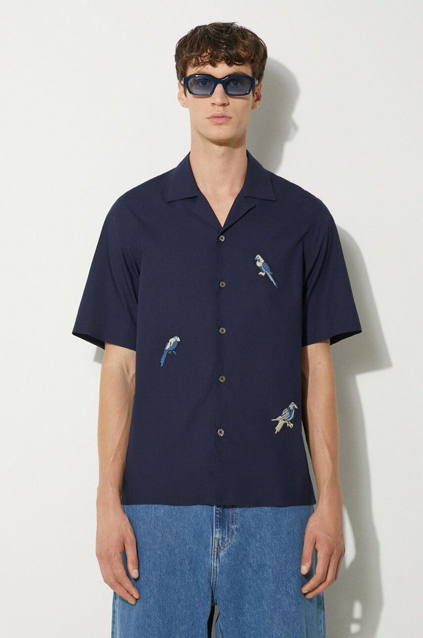 Srajce Paul Smith Paul Smith Bird Embroidered Regular Fit Shirt Mornarica | M1R.905UE.N01592
