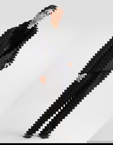 Jakna Dolce & Gabbana Dolce & Gabbana Double-breasted Jacket with Fur-Effect Collar Črna | G2VK3ZHU2A8N0000, 1