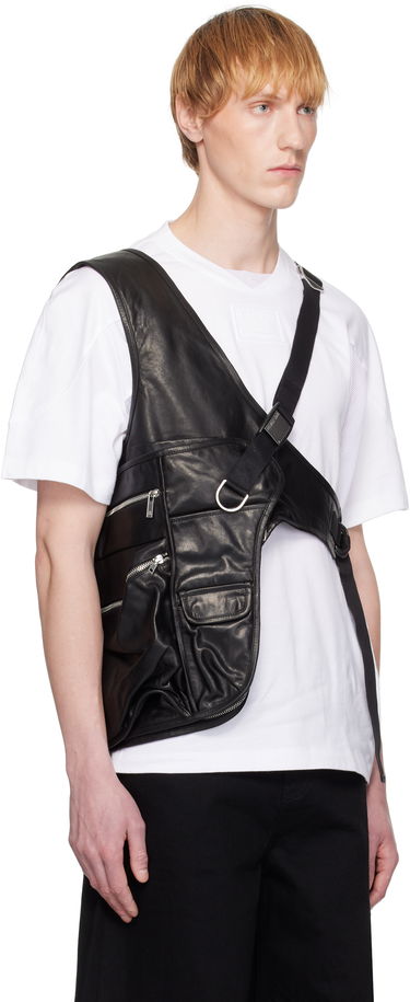 Majica Helmut Lang Helmut Lang Utility Bag Leather Vest Črna | P01HM101, 1