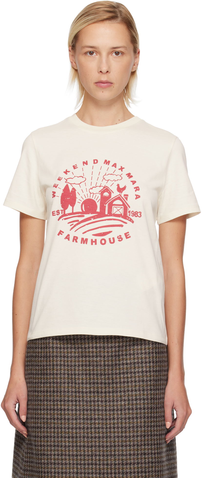 Majica Max Mara Weekend Max Mara Farmhouse Graphic T-shirt Bež | 2525976012600