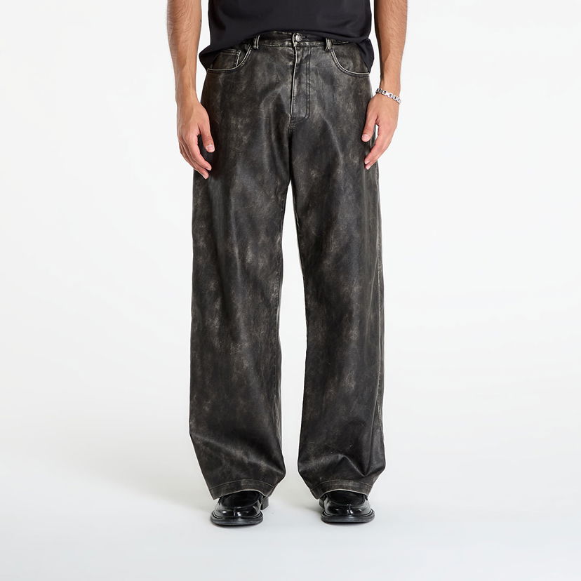 Hlače Palm Angels Palm Angels Coated Pants Črna | PMJB018F25FAB0010710