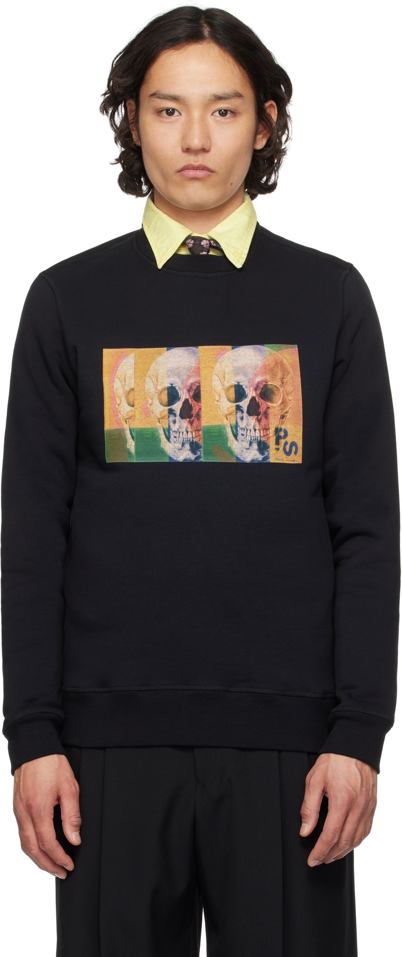Pulover Paul Smith PS Paul Smith Skull Graphic Sweatshirt Črna | M2R-191Z-PP4699-79