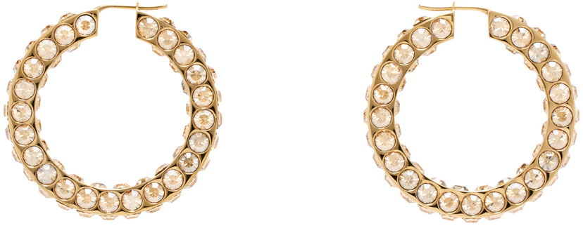 Uhani Amina Muaddi Muaddi Big Crystal Hoop Earrings Rumena | JAH HOOP BIG