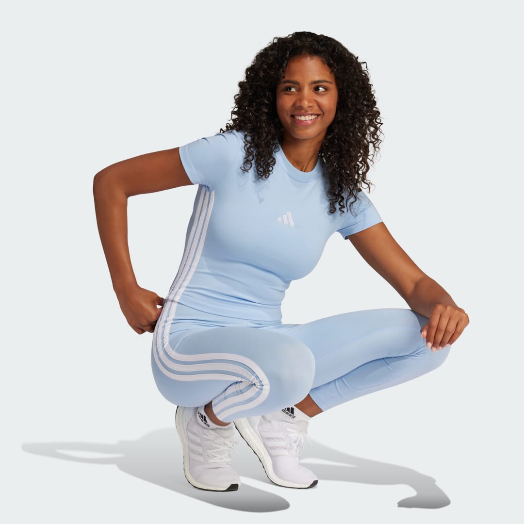 Krop-top adidas Performance Slim Fit Tee Modra | JE1241, 1