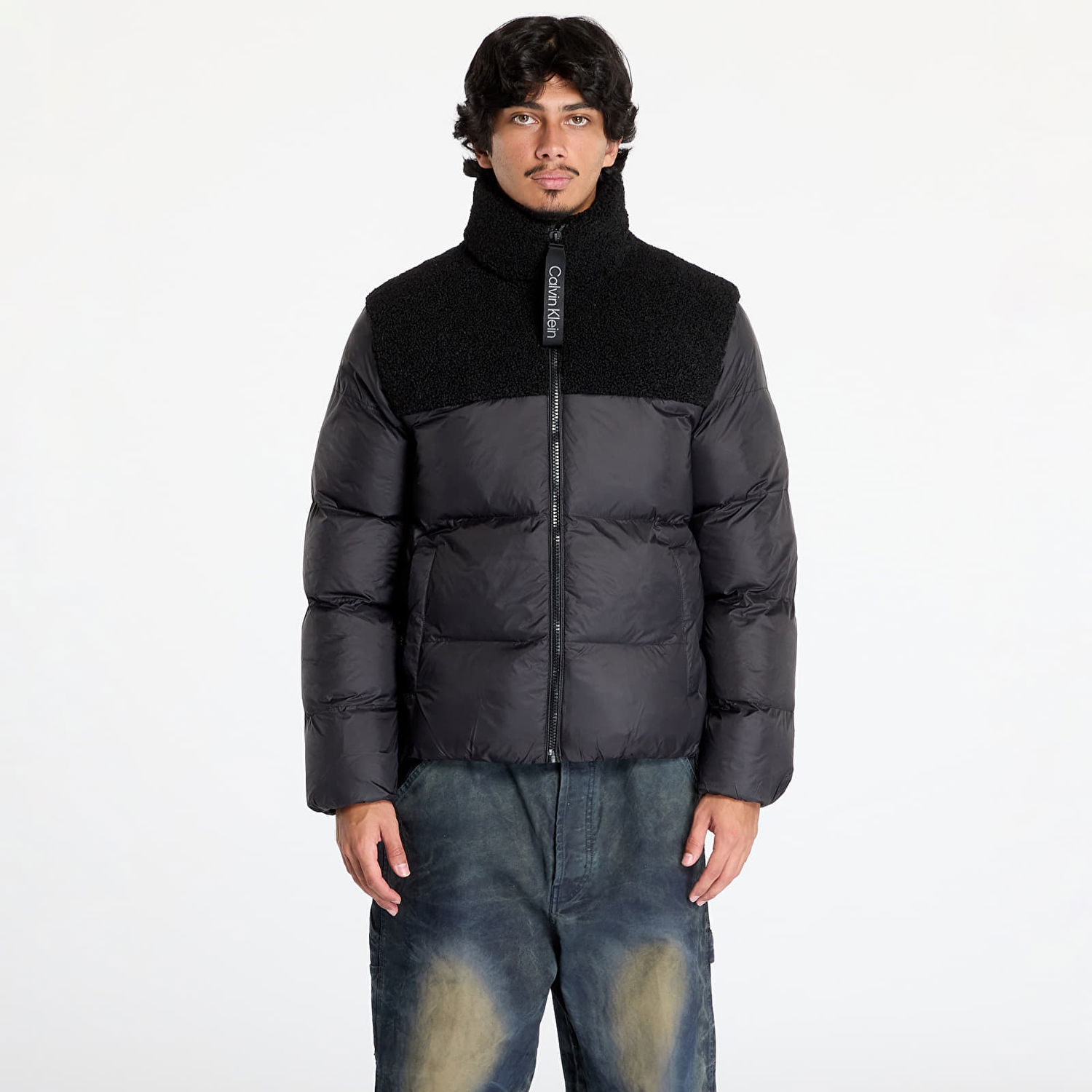 Puhovka CALVIN KLEIN Sherpa Puffer Jacket Black Črna | J30J326091 BEH, 0