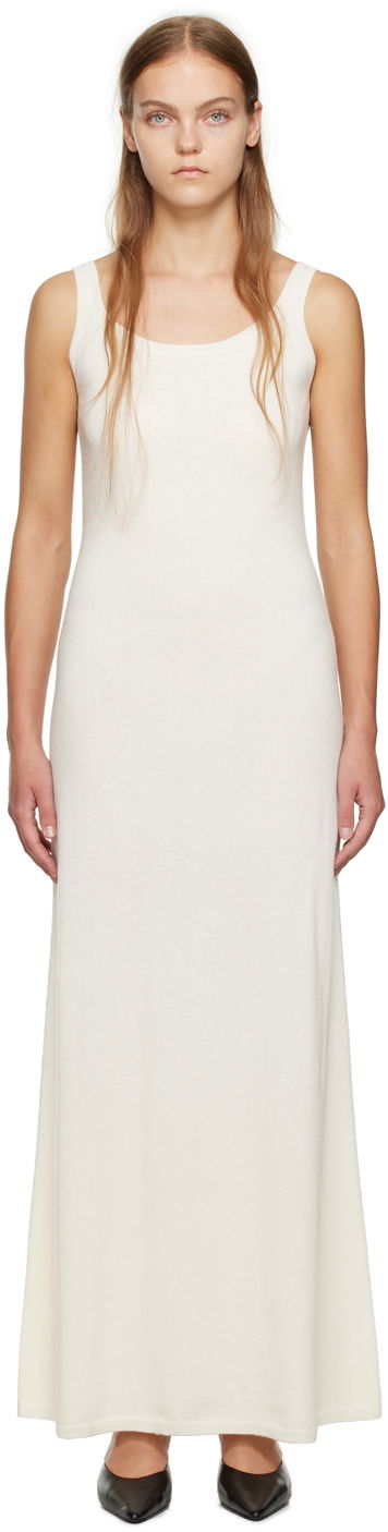 Obleke Max Mara Max Mara Scoop Neck Maxi Dress Bela | 2313260433600 MM12002