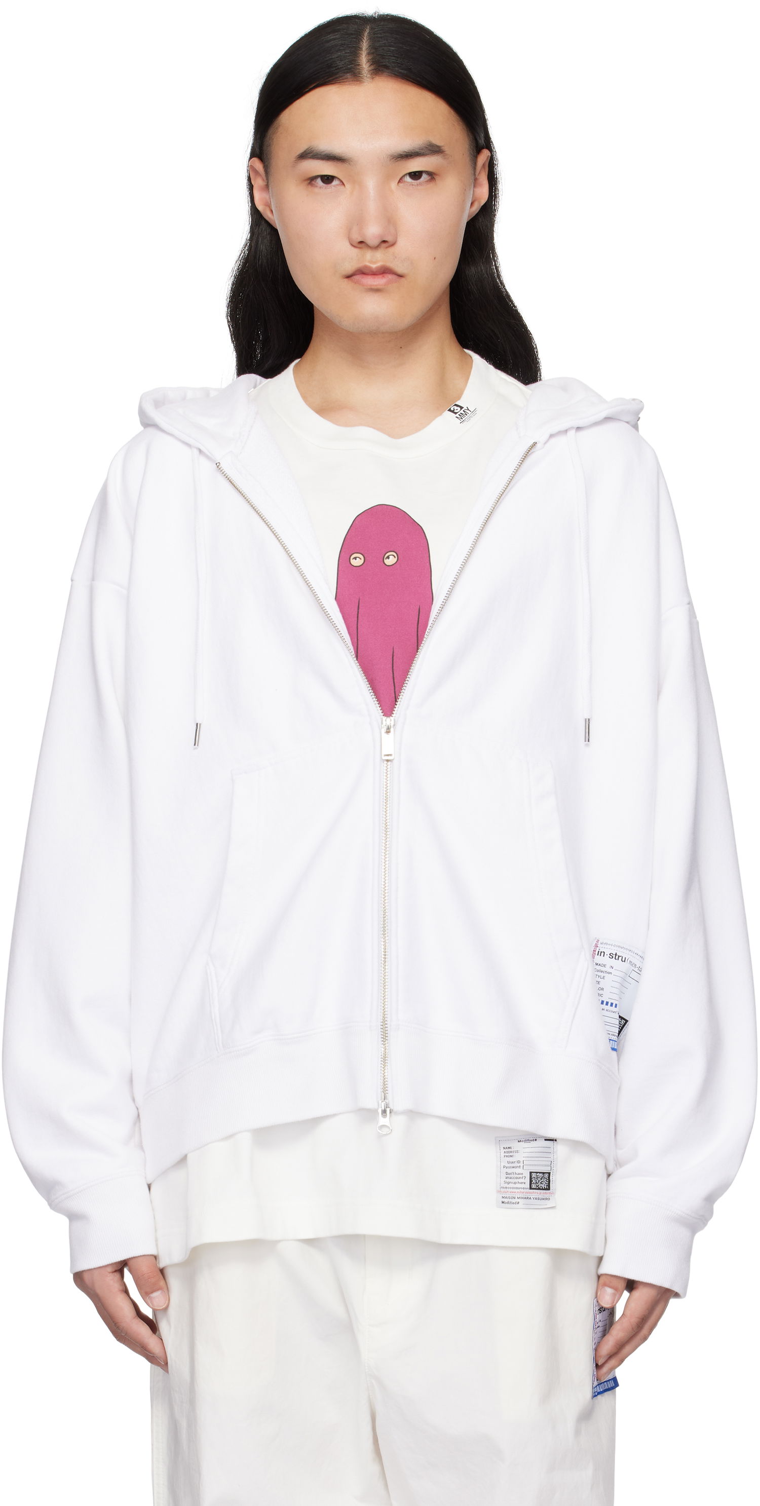 Pulover Maison MIHARA YASUHIRO Zip Parka Hoodie Bela | I13PK521, 0
