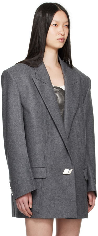 Plašči The Attico Attico Peaked Lapel Blazer Siva | 248WCG65 W055, 1