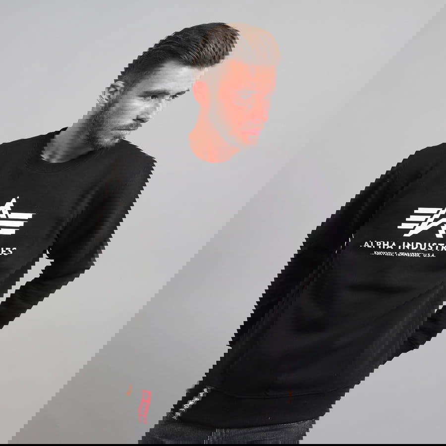 Pulover Alpha Industries Basic Sweater Črna | 178302 03, 0