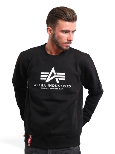 Pulover Alpha Industries Basic Sweater Črna | 178302 03