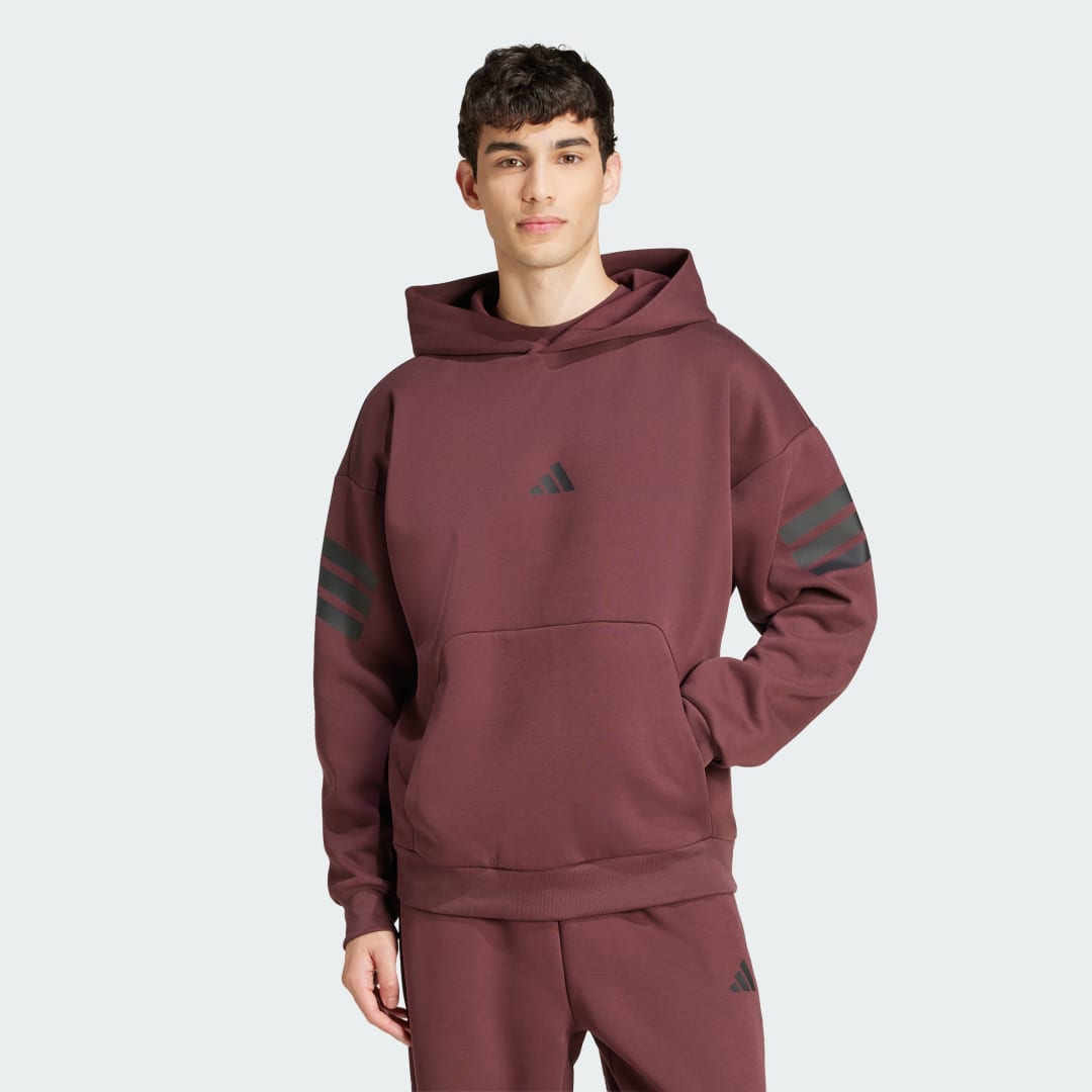 Pulover adidas Performance 3-Stripes Hoodie Bordo | JD4857, 0