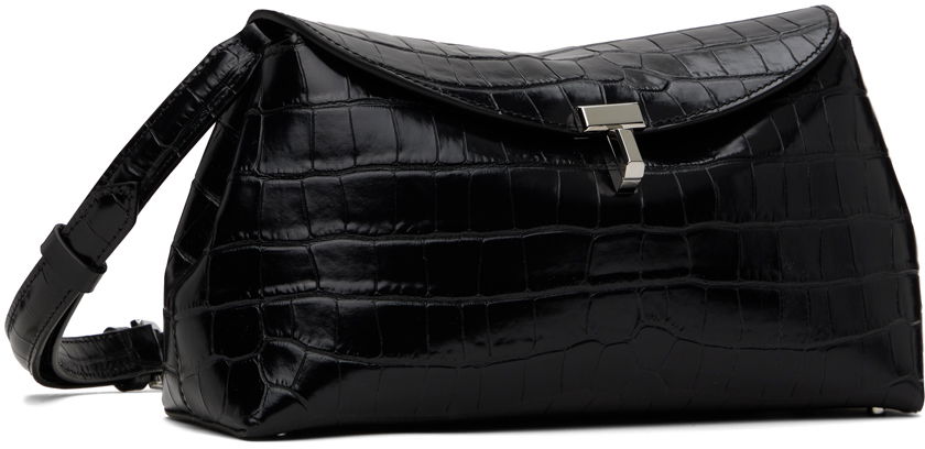 Torba za čez ramo TOTEME TOTEME T-Lock Croc-Embossed Clutch Črna | 243-WAL944-LE0076, 1
