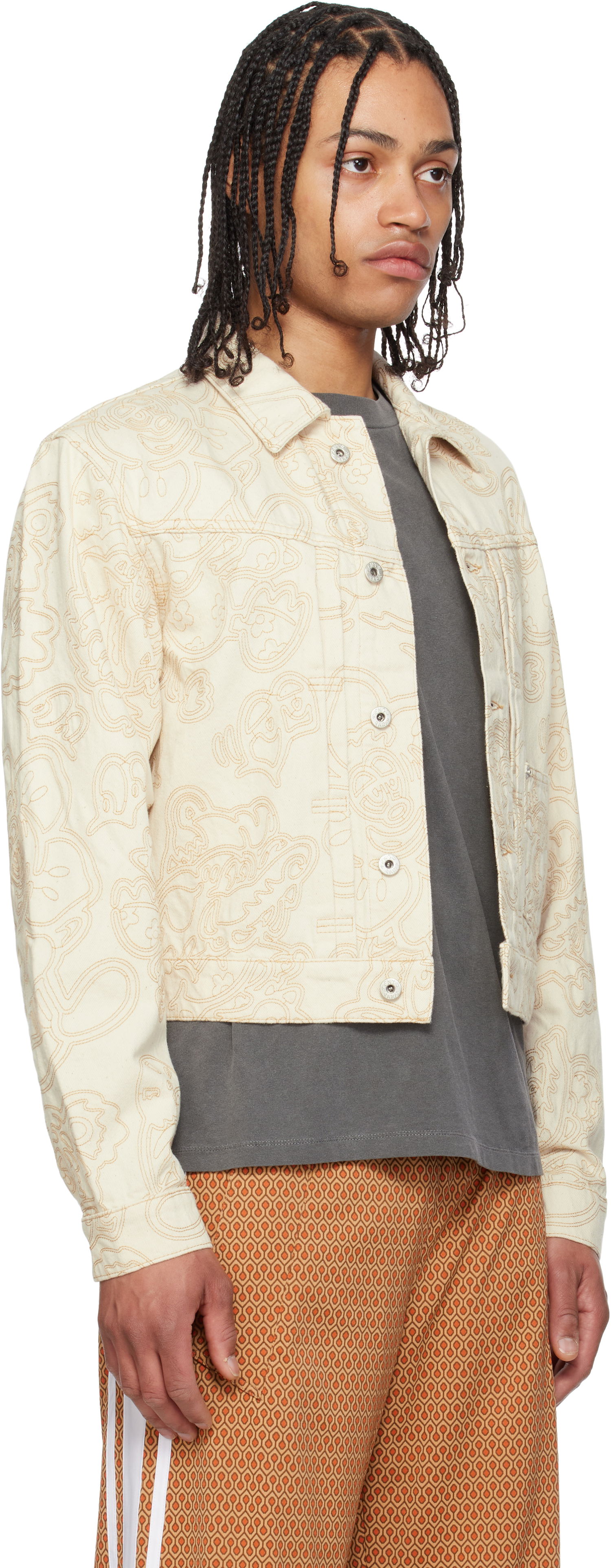 Jakna KENZO Kenzo Paris VERDY Edition Embroidered Trucker Jacket Bež | FF55DV3096W1, 1