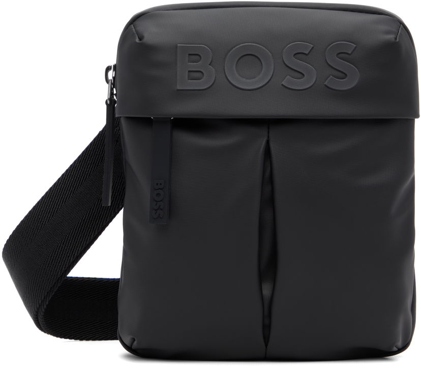 Torba za čez ramo BOSS Bonded-Logo Shoulder Bag Črna | 50548089