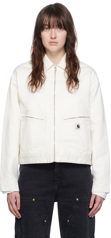 Jakna Carhartt WIP Women's Cropped Organic Cotton Zip-Up Jacket Bela | I033568 D602, 0