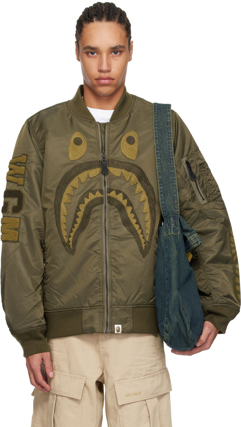 Bomber jakna BAPE BAPE Shark MA-1 Bomber Jacket Zelena | 001HJK801006M