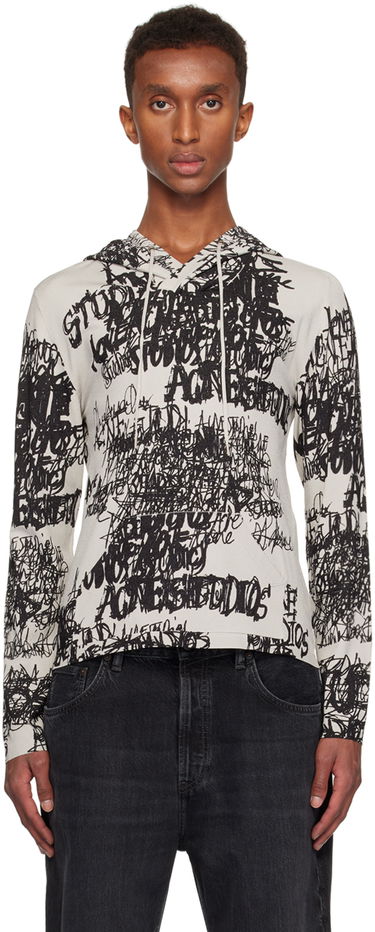 Pleteni pulover Acne Studios Acne Studios Printed Hoodie Siva | B60336-, 0