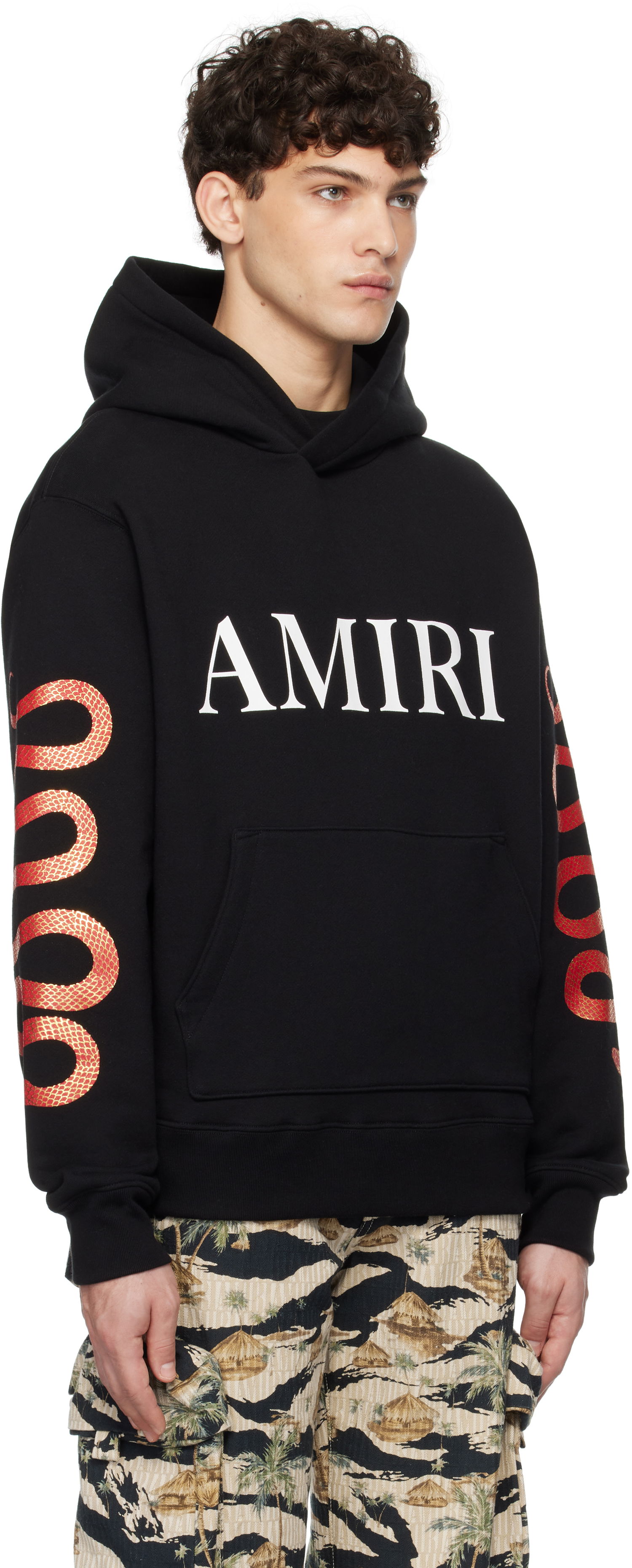 Pulover AMIRI 'Snake' Print Hoodie Bela | AMJYHD1099, 1