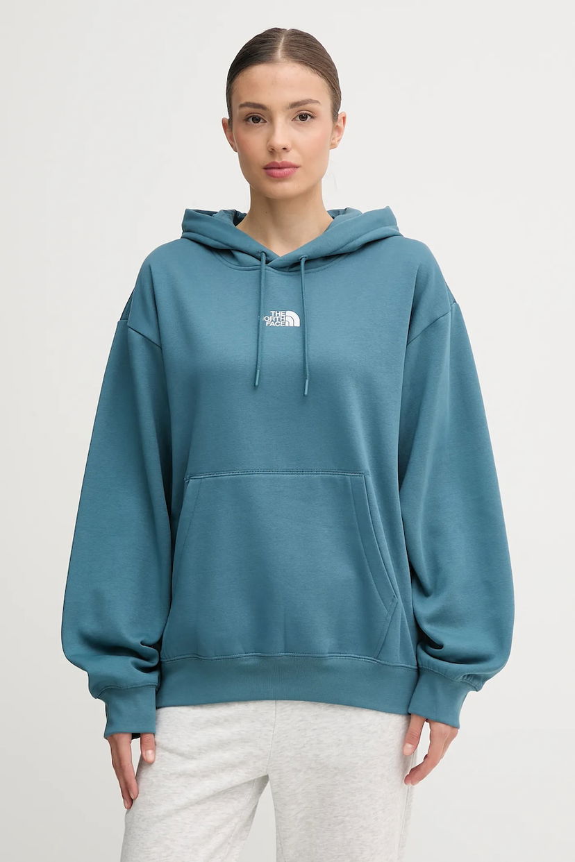 Pulover The North Face Essential Plain Hooded Hoodie Turkizna | NF0A89ENBQ51