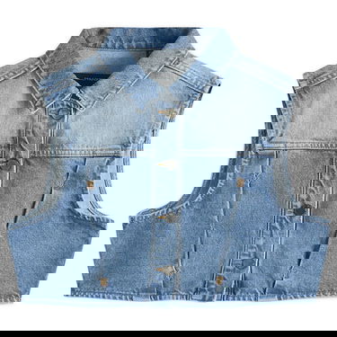 Telovnik DAILY PAPER Daily Paper Asola Sleeveless Cropped Denim Vest, Size Large Modra | 2511148, 1