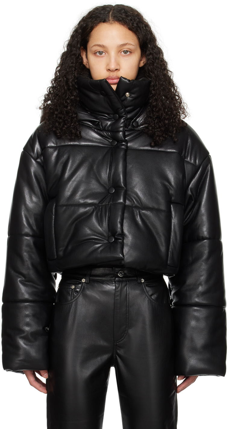Jakna Nanushka Aveline Vegan Leather Jacket Črna | NW23CROW01999