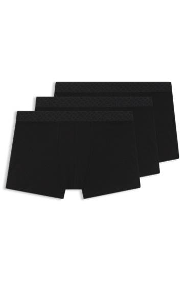 Boksarice BOSS Three-pack of stretch-cotton trunks Črna | 50546745