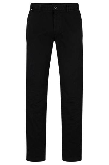 Hlače BOSS Regular Fit Stretch Cotton Gabardine Chinos Črna | 50487976