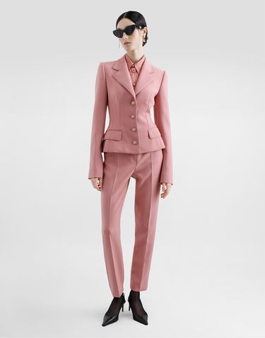 Jakna Dolce & Gabbana Dolce & Gabbana Single-Breasted Wool Crepe Dolce Jacket Roza | F27DSTFU2L8F0473, 1