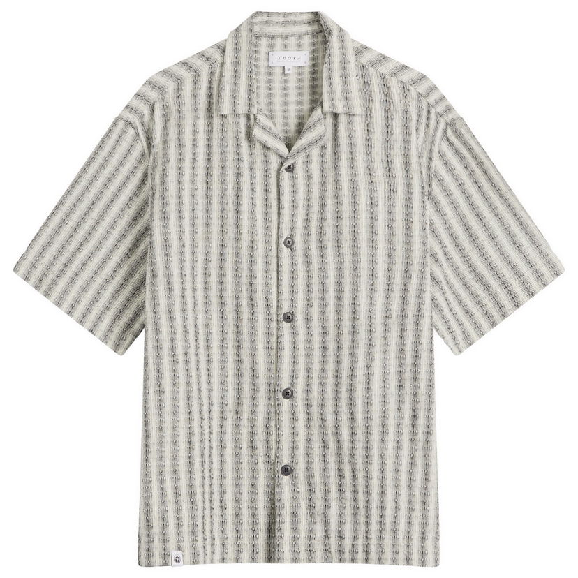 Srajce EDWIN Saga Striped Short Sleeve Shirt Bež | I035018-0D267