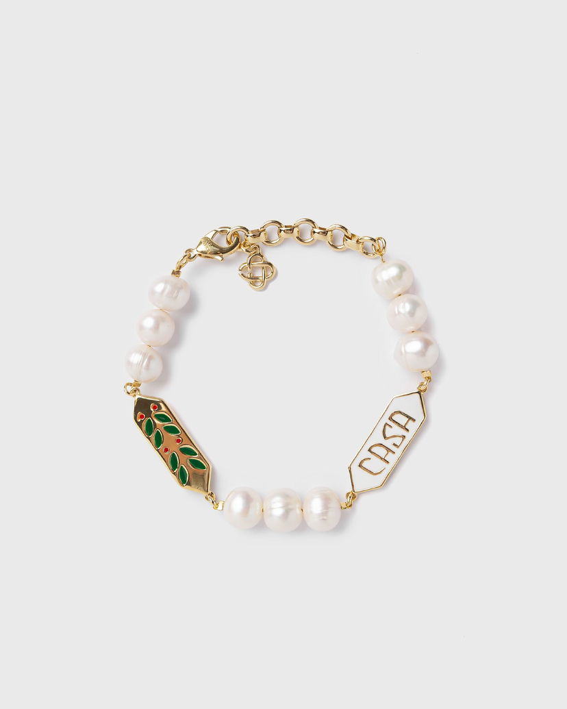 Zapestnica Casablanca Laurel Pearl Gold-Plated Bracelet Bela | APF25-JW-091-01