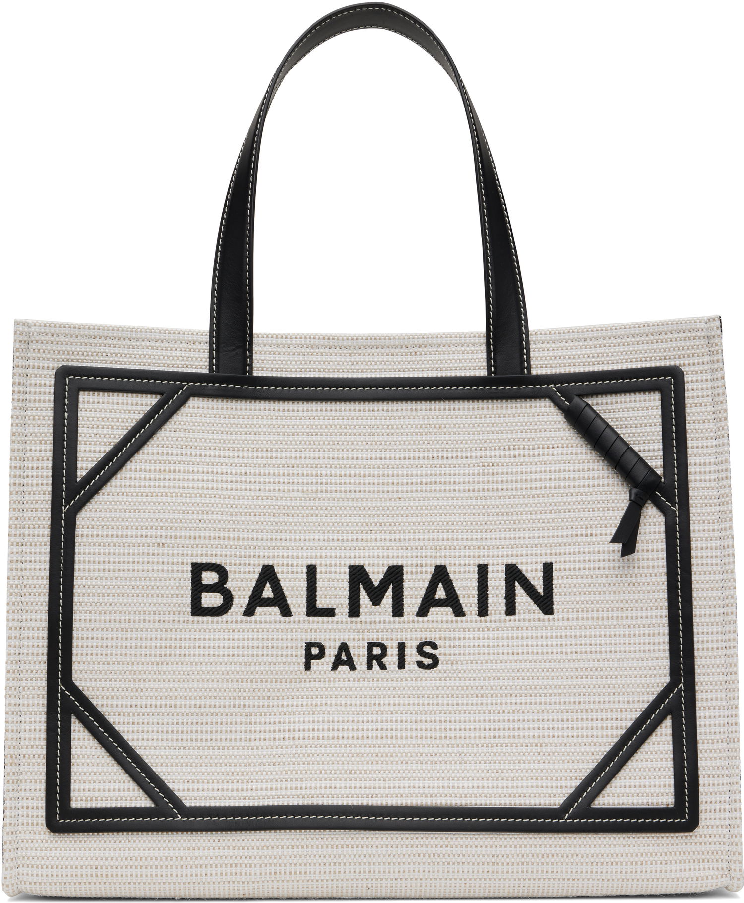 Tote bag Balmain Balmain B-Army Raffia Tote Bež | EN0FF901TCRB, 0