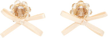 Uhani Simone Rocha Simone Rocha Petite Bow Daisy Stud Earrings Bež | ERG552 0903, 0