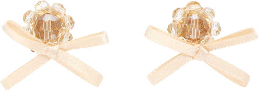 Uhani Simone Rocha Simone Rocha Petite Bow Daisy Stud Earrings Bež | ERG552 0903