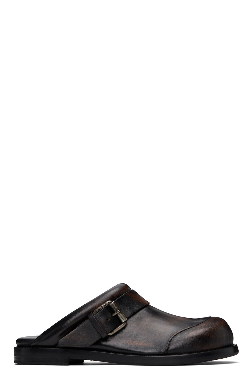 Plašči Acne Studios Acne Studios Leather Buckle Mules Rjava | AD0799-