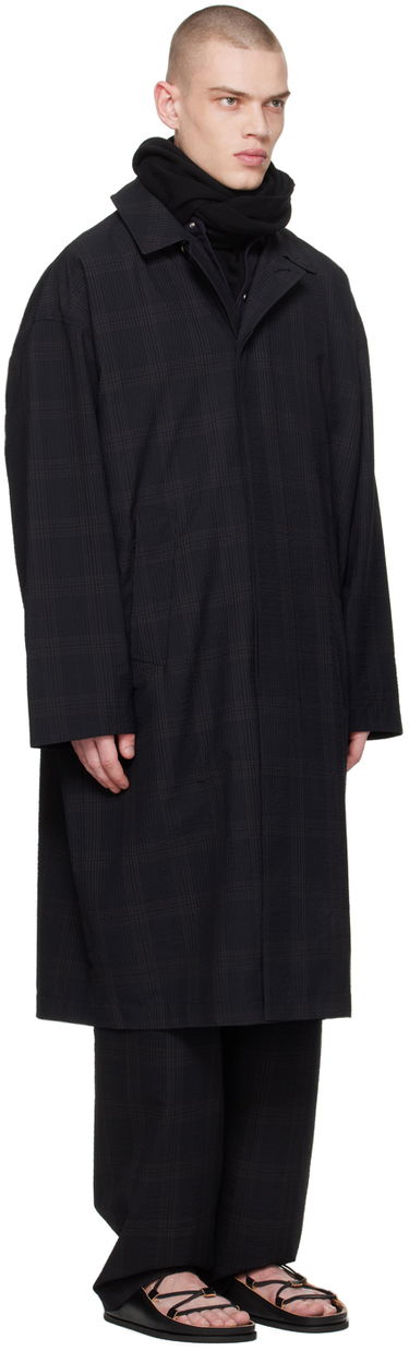 Plašči LEMAIRE Lemaire Checked Overcoat Črna | CO1055 LF1256, 1