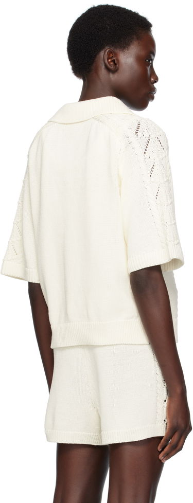 Polo majica Loulou de Saison Loulou de Saison Kina Knit Polo Shirt Bela | KINA, 2