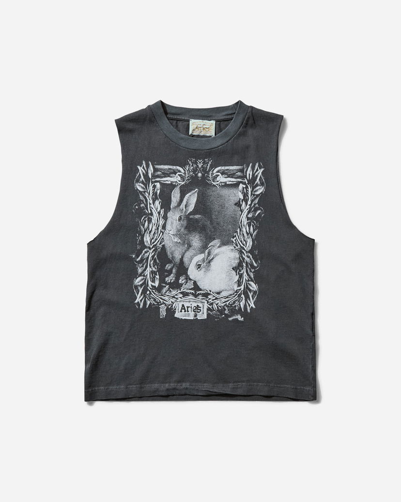 Majica brez rokavov Aries Faded Bunny Muscle Vest Črna | AR4002903 BLK