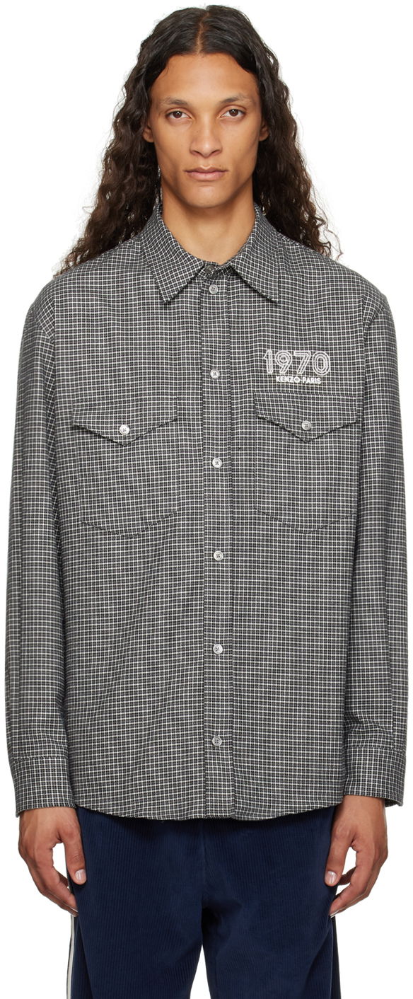 Srajce KENZO Archive 1970 Checked Button-Up Shirt Črna | FE65CH4149LG
