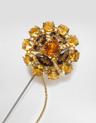 Zatiči Dolce & Gabbana Dolce & Gabbana Sicily Brooch with Madera Quartz, Smoky Quartz, and Citrines Rumena | WPKN3GWYE01ZOO00, 2