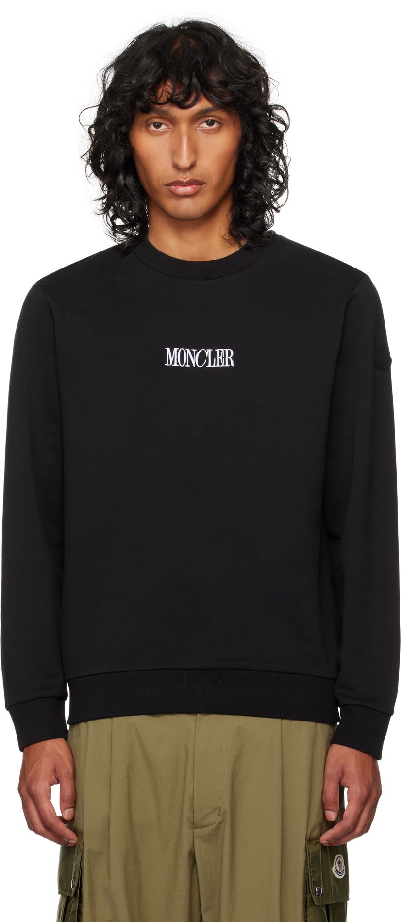 Pulover Moncler Logo Sweatshirt Črna | J20918G00040809KR