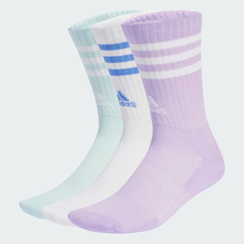 Nogavice adidas Performance 3-Stripes Cushioned Crew Socks - 3 Pairs Lila | JW2766