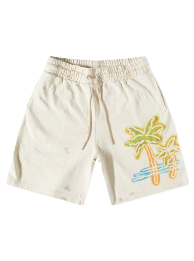 Kratke hlače Palm Angels Neon Palm Sweat Short Bež | PMCI010S23FLE0050384